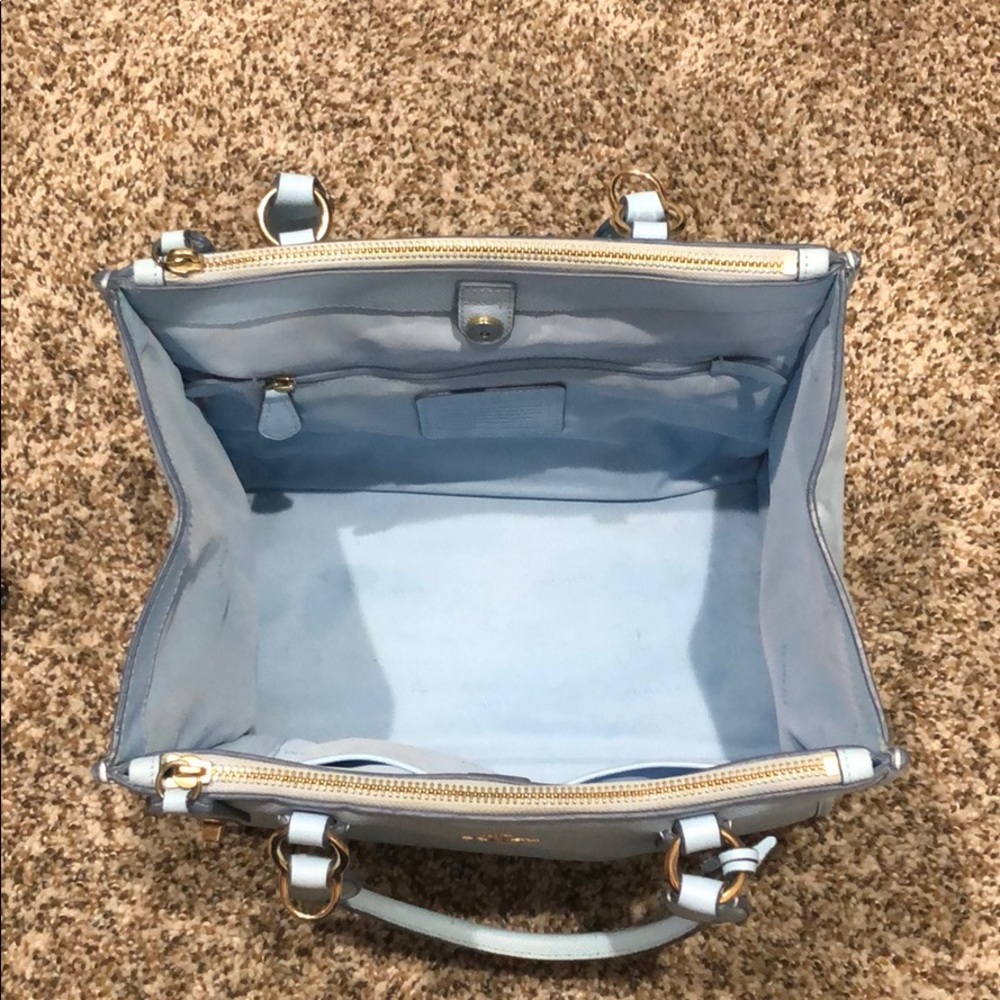 Authentic Baby Blue Coach Purse & Wallet - Picture 4 of 6